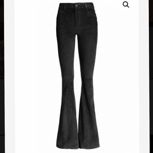 Lamb Suede Flare Pants